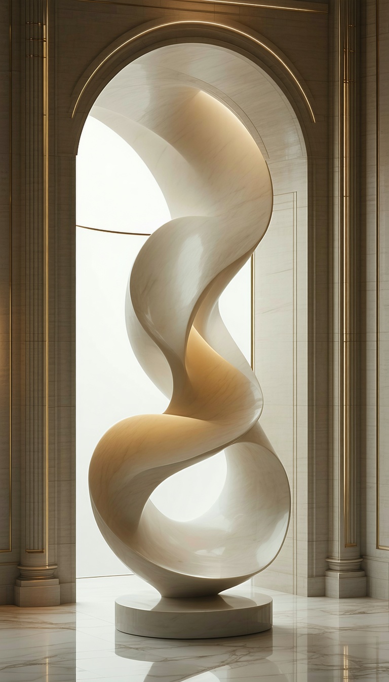 우아한 곡선의 조각상, 조각상, 조형물, 예술, sculpture, marble, 대리석