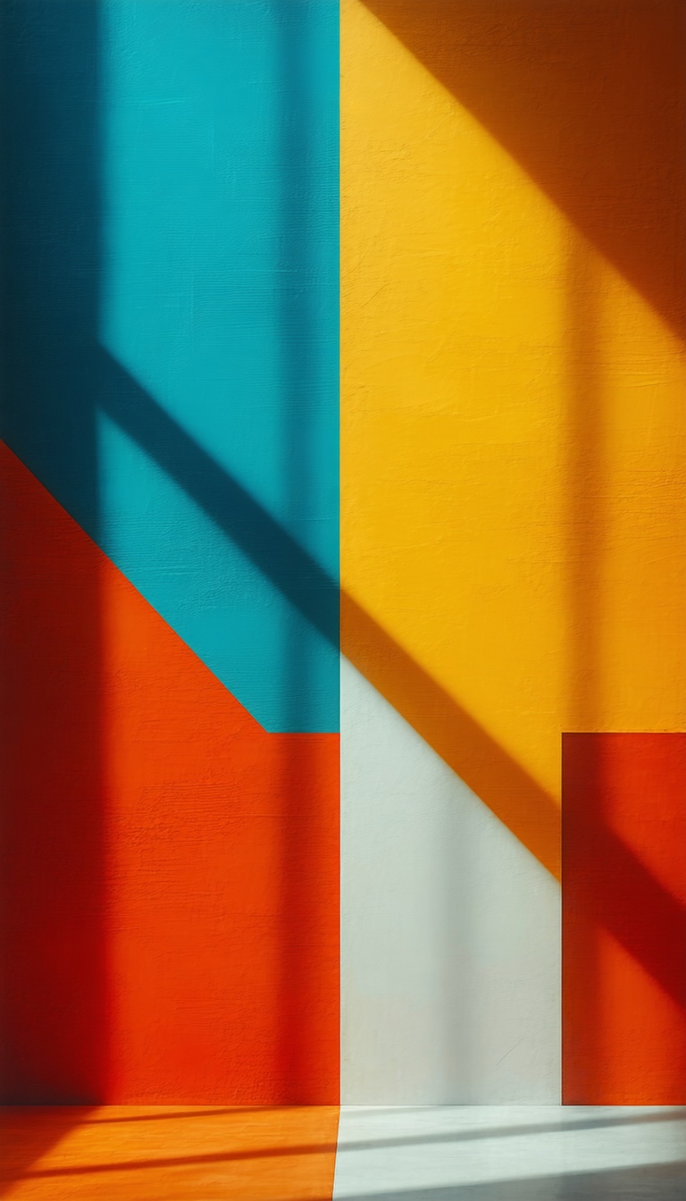 색감이 아름다운 추상 벽, 추상, 색감, 벽, 그림자, 햇빛, minimal