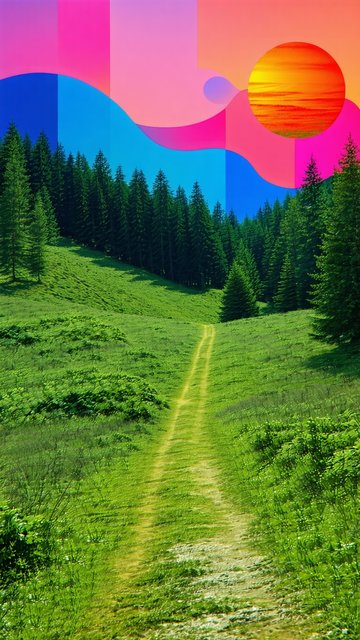 초록 숲길과 꿈같은 하늘