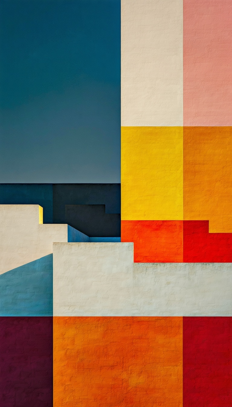 추상적인 색상 블록 건축물, 추상화, 건축, 색상, 기하학, 디자인, 색감