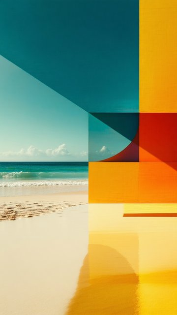 바다와 추상적인 건축물