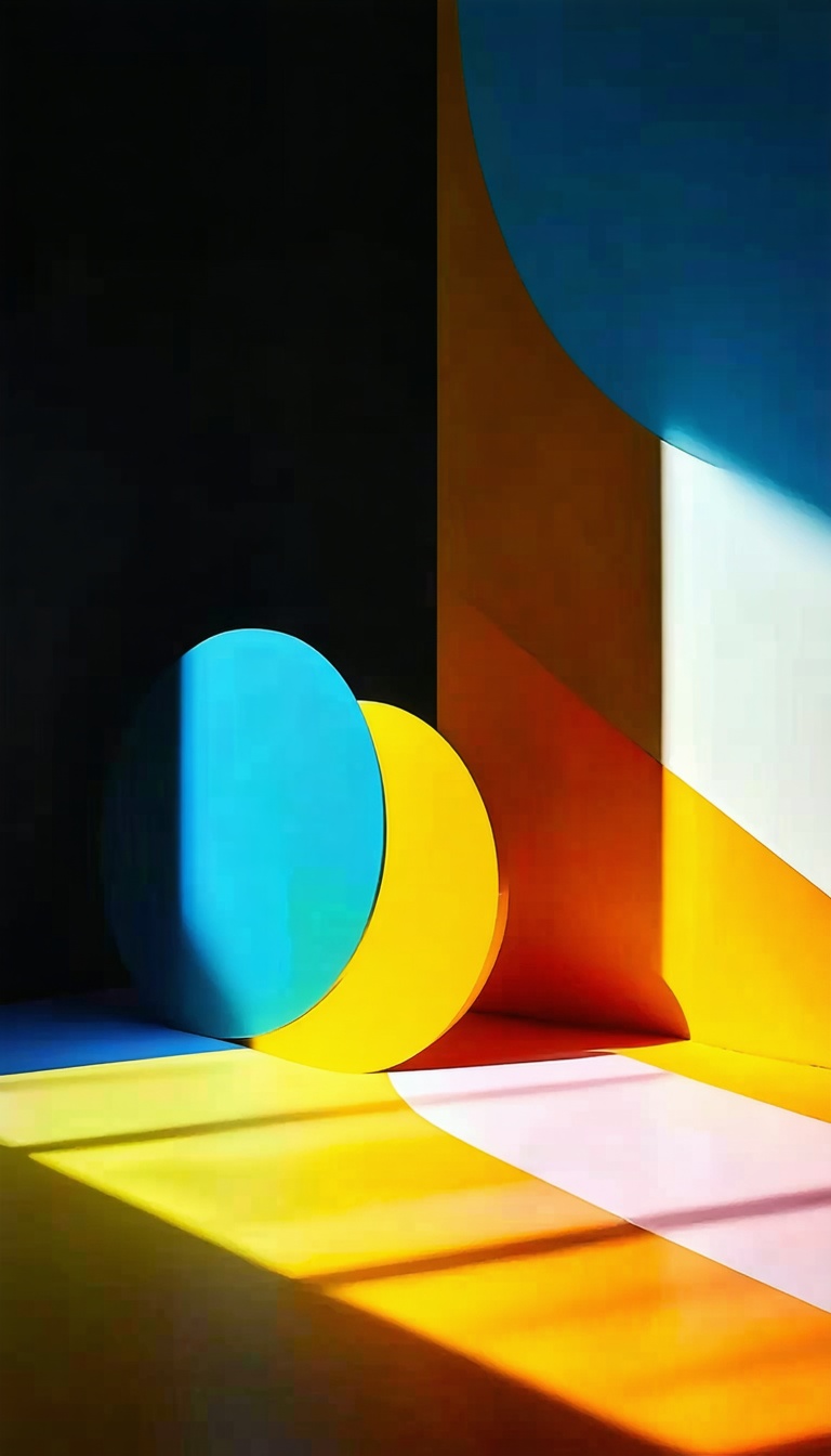 색상과 그림자의 조화, 추상예술, 색상, 그림자, 조명, 디자인, 배경