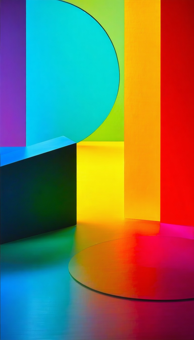 색채의 조화: 추상적 조형물, 추상미술, 색채, 기하학, 조형물, 색감, 디자인