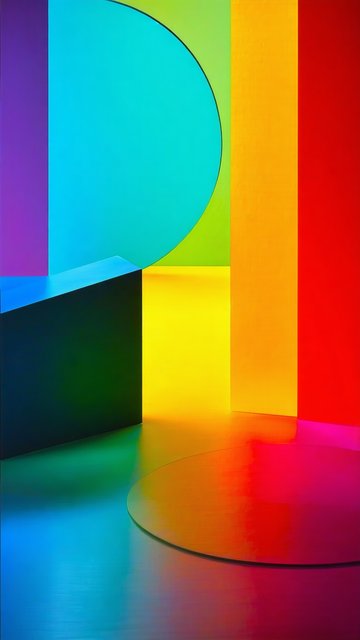 색채의 조화: 추상적 조형물