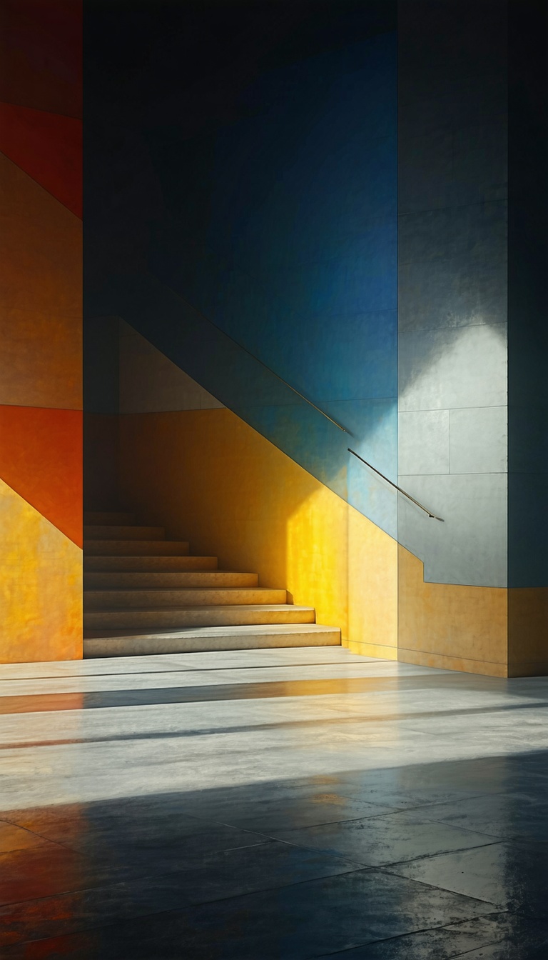 색채와 빛의 조화: 건축 공간, 건축, 건축사진, 색채, 빛, 계단, 공간