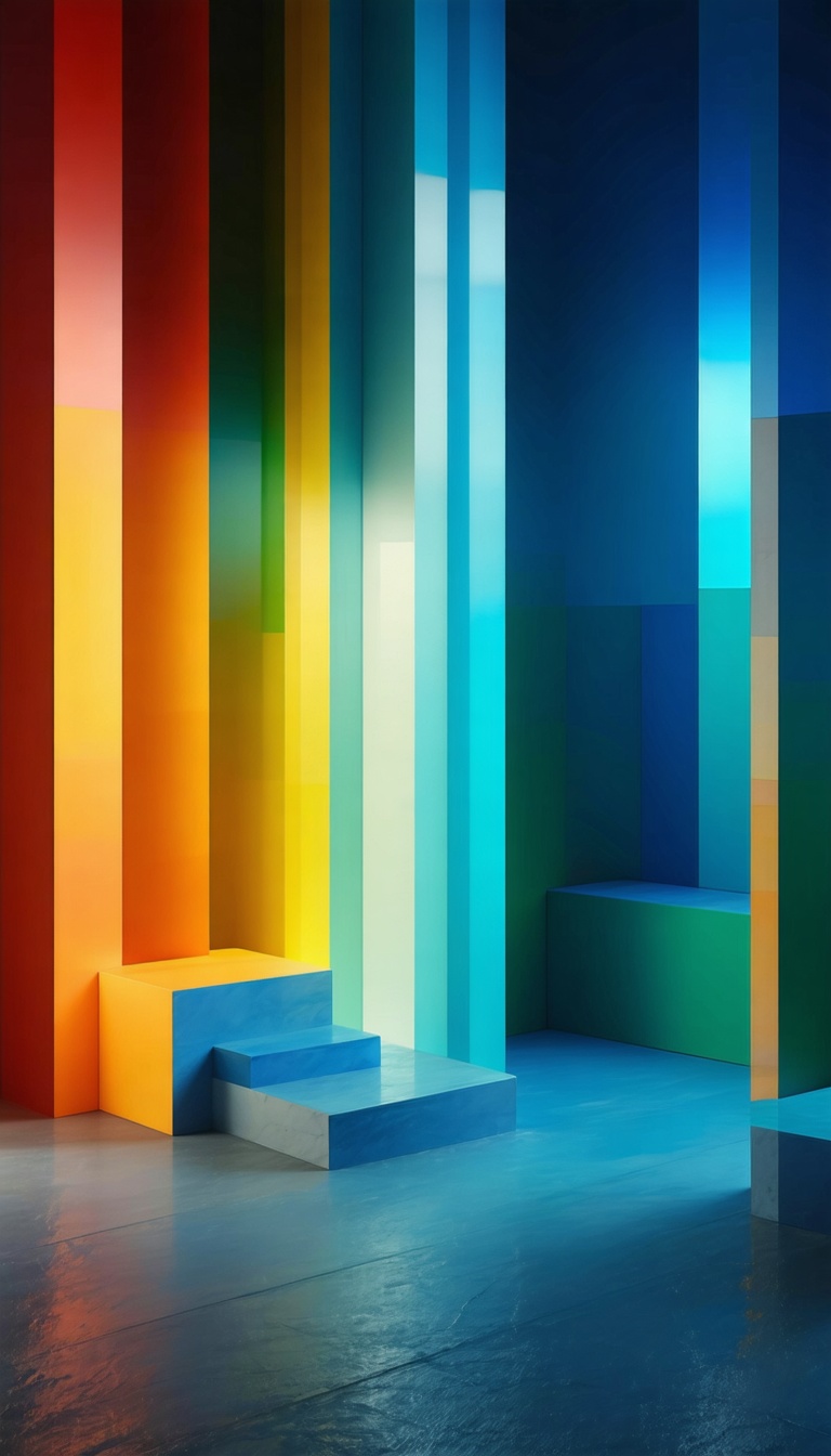 색감이 아름다운 추상적 공간, 추상, 색감, 디자인, 배경, 공간, 기하학