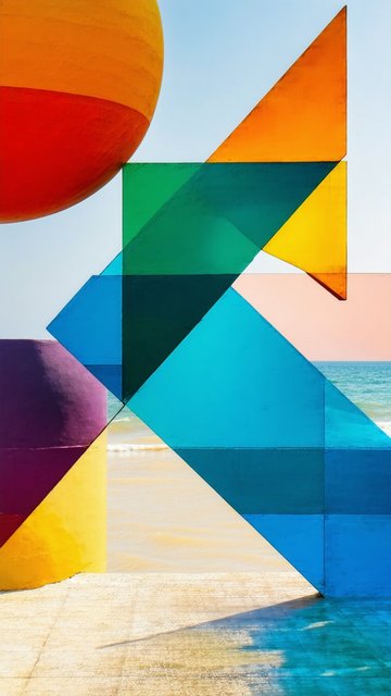 바닷가의 추상 조형물