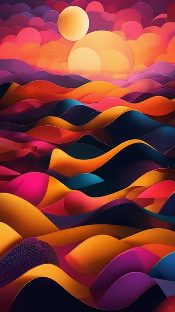 환상적인 색채의 추상 파동