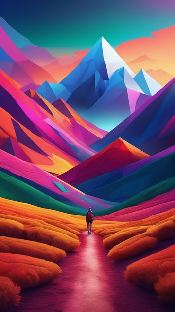 환상적인 색채 산맥 속으로의 여정
