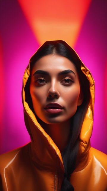 오렌지 후드 속 강렬한 시선