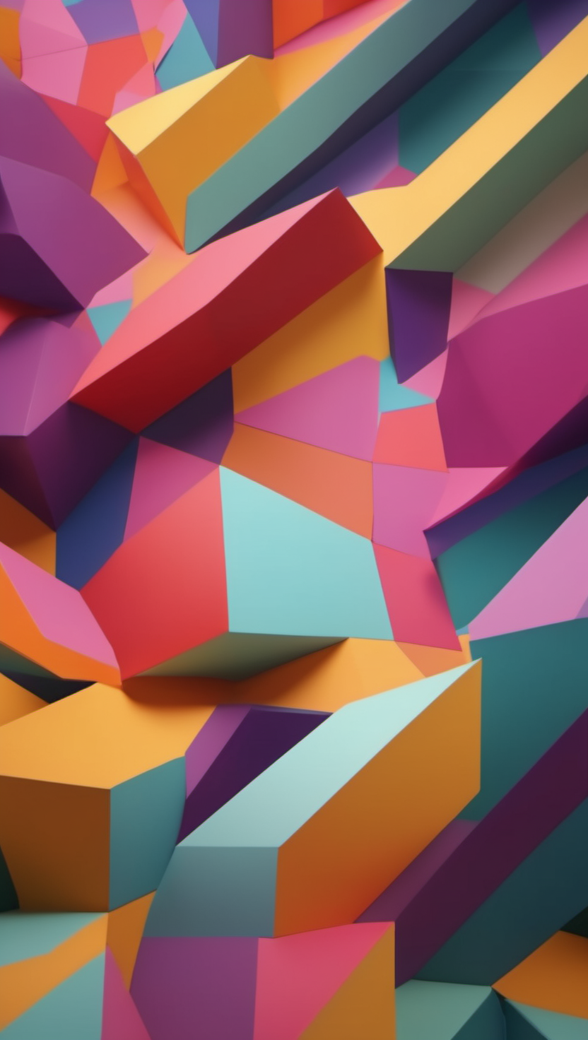 다채로운 기하학적 입체 추상, 기하학, 추상, 다채로운, 입체, 3D, 그래픽