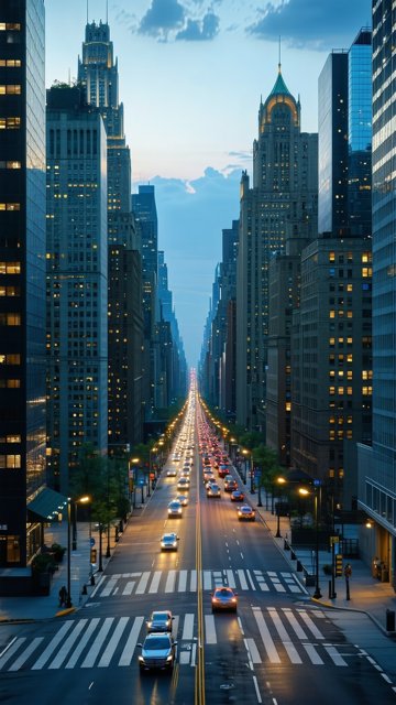 뉴욕의 도시 야경 풍경