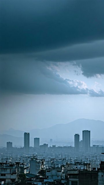 흐린 날의 도시 풍경