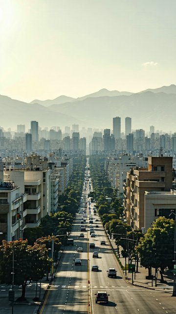 도시 고속도로와 산맥
