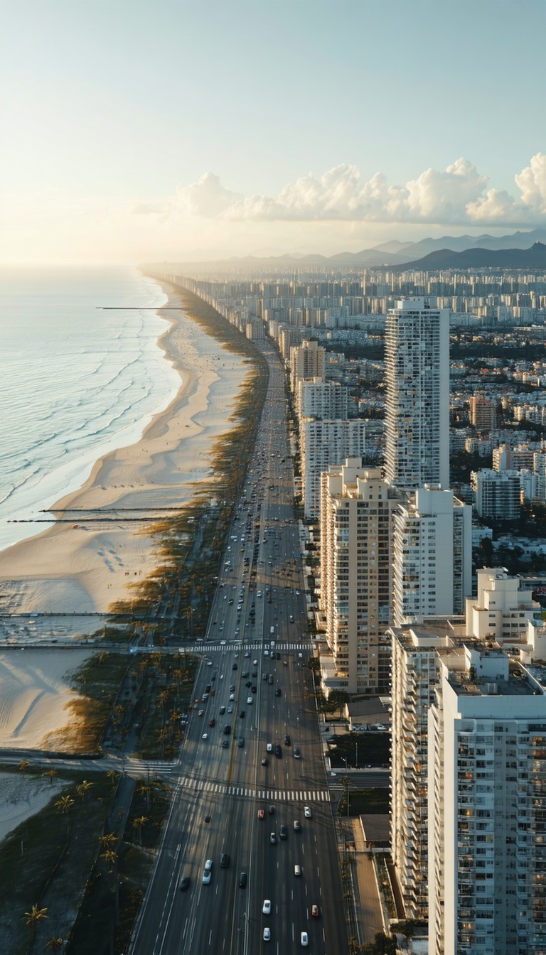 해변과 도시의 조화: 고층건물과 바다, 도시, 해변, 바다, 고층건물, 항공사진, city