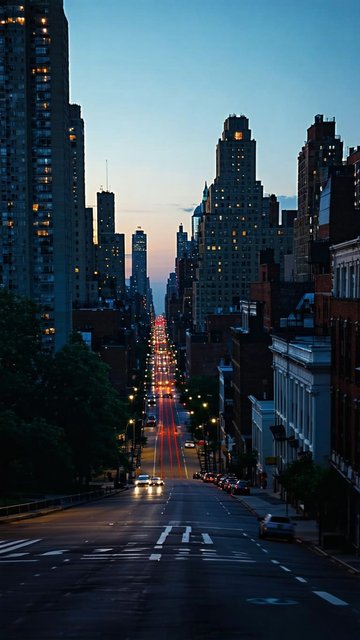 뉴욕의 밤거리 풍경