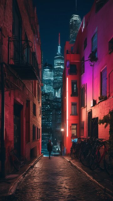 네온 도시의 밤골목