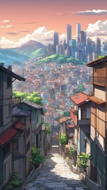 산비탈 도시의 고즈넉한 골목길