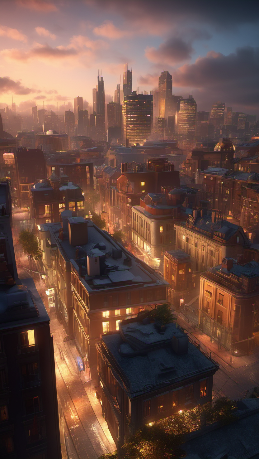 황혼이 물든 도시 풍경, 도시, cityscape, 황혼, sunset, 마천루, skyscraper