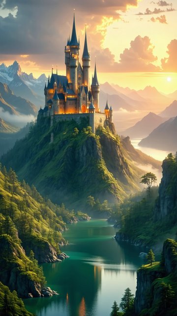 산봉우리 위의 웅장한 성