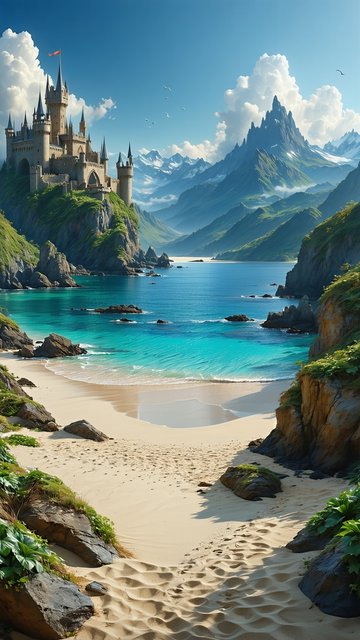 바닷가 절벽 위의 성