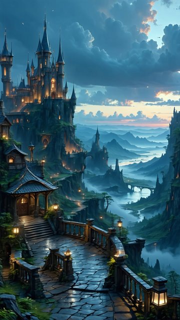 환상적인 밤의 성과 풍경