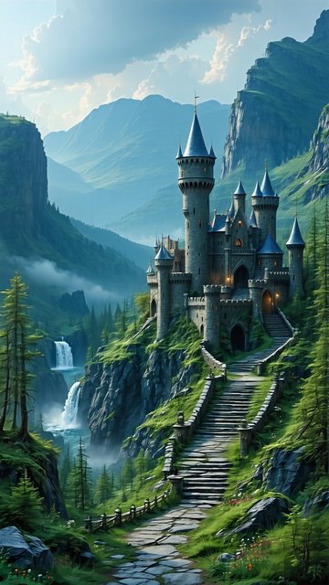 웅장한 산악 성곽