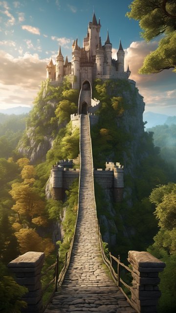 신비로운 산 정상의 고성