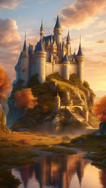 노을빛 언덕 위의 환상적인 성