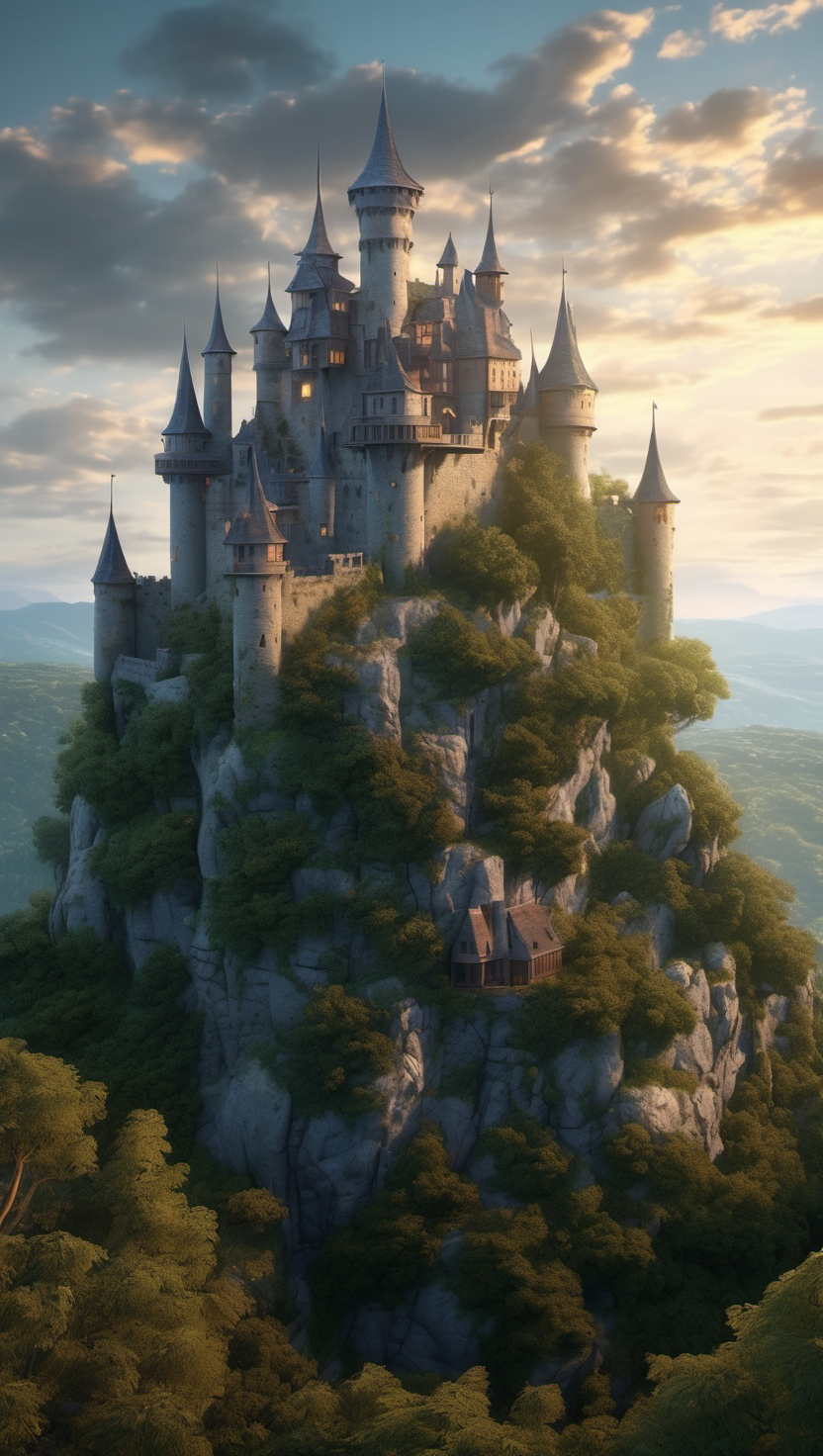 웅장한 절벽 위의 판타지 성, Castle, 성, Fantasy, 판타지, Medieval, 중세