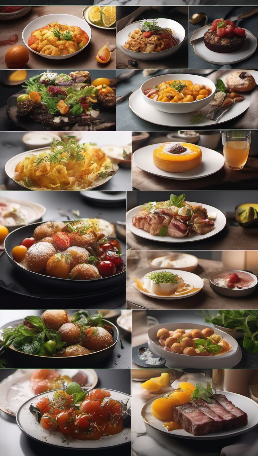 미식의 향연: 다양한 요리 모음, Gourmet Food, Fine Dining, 다양한 요리, 음식 사진, Desserts, 메인 요리