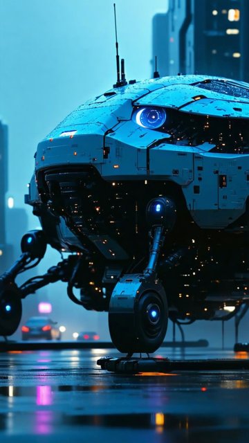 미래 도시의 첨단 로봇