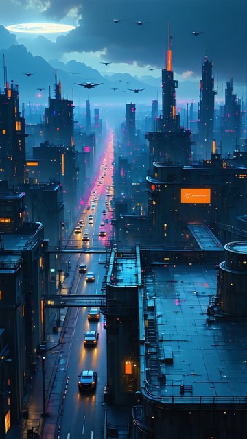 미래 도시 야경