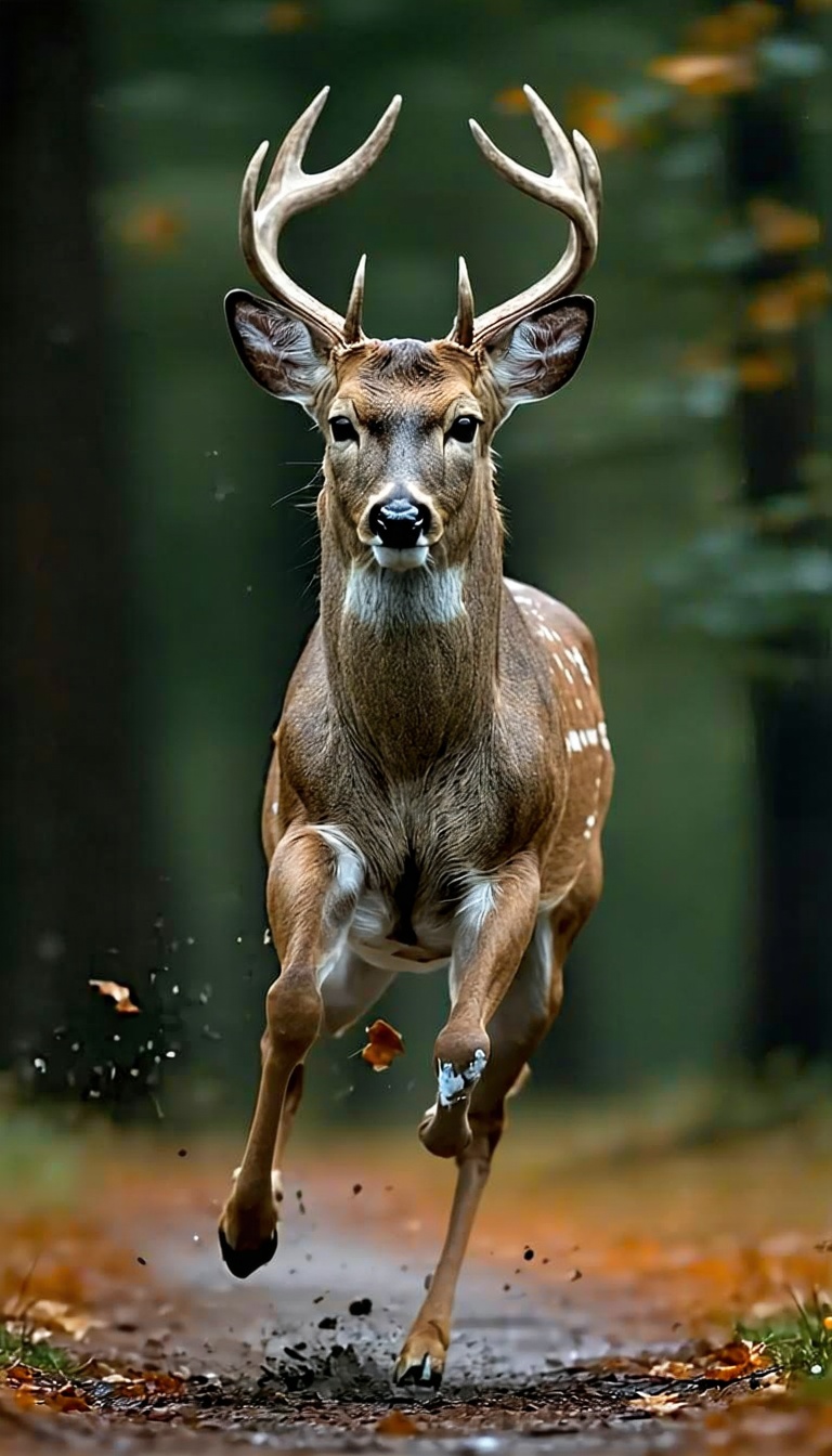 달리는 아름다운 사슴, 사슴, deer, 자연, nature, 가을, autumn